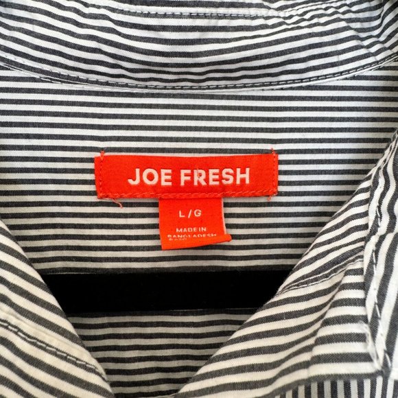 Joe Fresh Pin Stripe Button Down Shirt Dress | 100% Cotton | US L - Picture 4 of 5